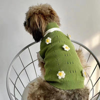 HKM-7558589 Cozy Flower Blossom Sweater for Dogs and Cats - Autumn & Winter Pet Wear