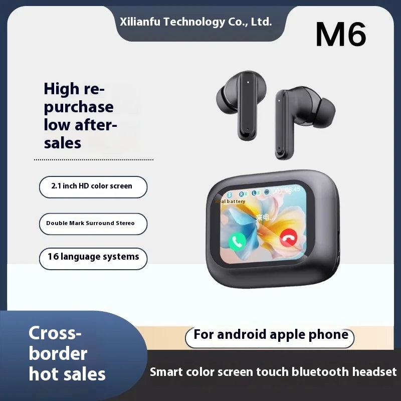 HKM-755923 AI Translation Headset with Color Screen and Long Battery Life for Bluetooth Simultaneous Interpretation