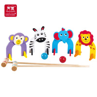HKM-756051 Kids Wooden Animal Croquet Set for Outdoor Play