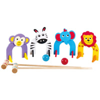 HKM-756051 Kids Wooden Animal Croquet Set for Outdoor Play