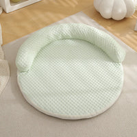 HKM-7560765 Cool Summer Breathable Pet Mat - Available in Round Blue, Beige, Pink, Green, and Gray (50CM to 110CM)