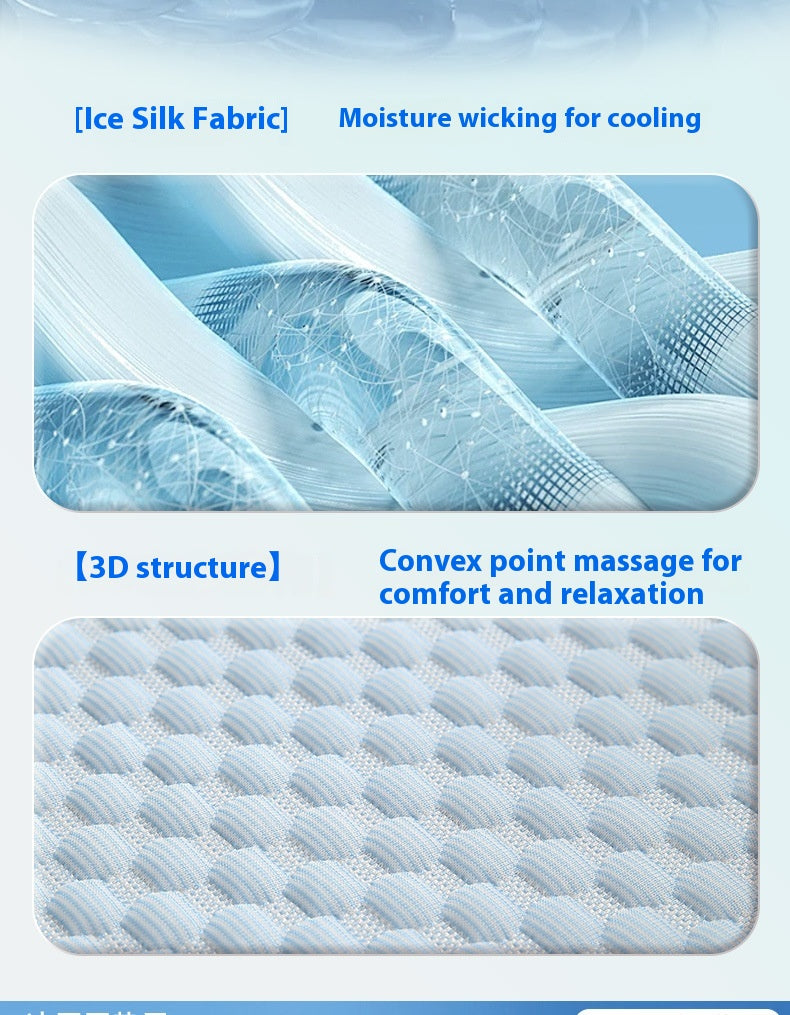 HKM-7560765 Cool Summer Breathable Pet Mat - Available in Round Blue, Beige, Pink, Green, and Gray (50CM to 110CM)