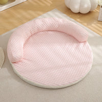 HKM-7560765 Cool Summer Breathable Pet Mat - Available in Round Blue, Beige, Pink, Green, and Gray (50CM to 110CM)