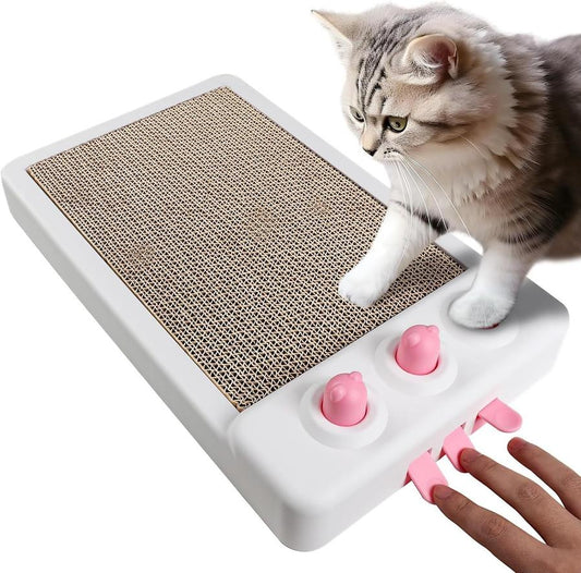 HKM-756115 Interactive Whack A Mole Cat Scratching Board - Cardboard Cat Scratcher and Enrichment Toy for Indoor Cats