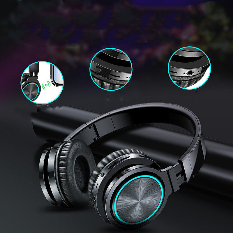 HKM-756115 Wireless Folding Bluetooth Headset with Card Plug-in Support - Available in Black, Red/Black, White/Grey