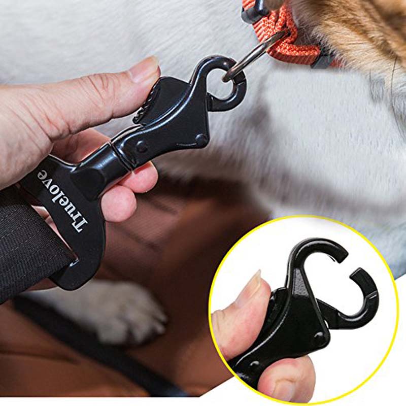 HKM-7561533 Pet Safety Buckle for Car - Aluminum Holder, Sturdy and Easy to Use, Black, 12.5x7x1.5cm
