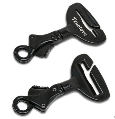 HKM-7561533 Pet Safety Buckle for Car - Aluminum Holder, Sturdy and Easy to Use, Black, 12.5x7x1.5cm