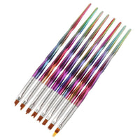 HKM-756243 Set of 8 Colorful Flower Nail Art Pens for DIY Designs