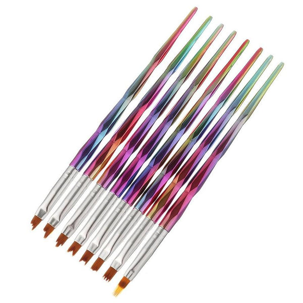 HKM-756243 Set of 8 Colorful Flower Nail Art Pens for DIY Designs