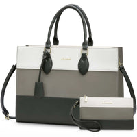 HKM-756307 Stylish Women's 15.6 Inch Laptop Tote Bag with Clutch Purse for Office and Work