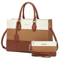 HKM-756307 Stylish Women's 15.6 Inch Laptop Tote Bag with Clutch Purse for Office and Work