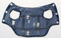 HKM-7563453 Ripped Panda Embroidered Denim Vest for Dogs in Various Sizes