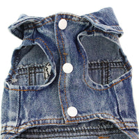 HKM-7563453 Ripped Panda Embroidered Denim Vest for Dogs in Various Sizes
