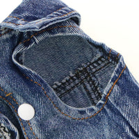 HKM-7563453 Ripped Panda Embroidered Denim Vest for Dogs in Various Sizes