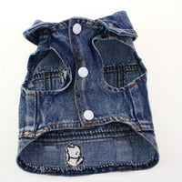 HKM-7563453 Ripped Panda Embroidered Denim Vest for Dogs in Various Sizes