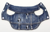 HKM-7563453 Ripped Panda Embroidered Denim Vest for Dogs in Various Sizes
