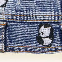 HKM-7563453 Ripped Panda Embroidered Denim Vest for Dogs in Various Sizes