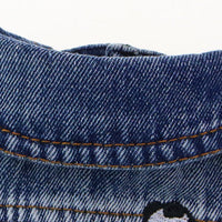 HKM-7563453 Ripped Panda Embroidered Denim Vest for Dogs in Various Sizes