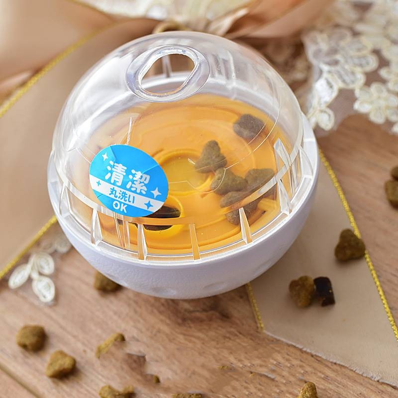 HKM-7565501 Interactive Dog Food Tumbler Puzzle Ball - Soft Glue Material, 82mm Diameter, Ideal for Dogs Under 6kg