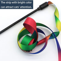 HKM-7566141 Interactive Cat Teaser Wand with Colorful Ribbon for Engaging Playtime and Exercise