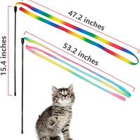 HKM-7566141 Interactive Cat Teaser Wand with Colorful Ribbon for Engaging Playtime and Exercise