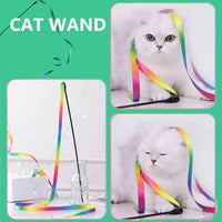HKM-7566141 Interactive Cat Teaser Wand with Colorful Ribbon for Engaging Playtime and Exercise