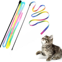 HKM-7566141 Interactive Cat Teaser Wand with Colorful Ribbon for Engaging Playtime and Exercise