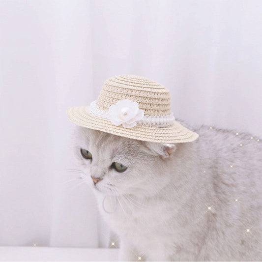 HKM-7566909 Handmade Adjustable Bowknot Pet Hat for Dogs and Cats - Available in Various Colors and Sizes