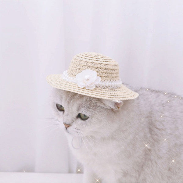 HKM-7566909 Handmade Adjustable Bowknot Pet Hat for Dogs and Cats - Available in Various Colors and Sizes