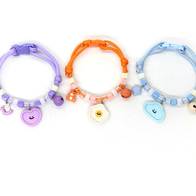 HKM-7567293 Colorful Adjustable Pet Necklace with Cartoon Pendant for Cats and Dogs