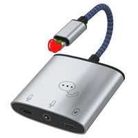 HKM-756819 3-in-1 Headphone Adapter with 3.5mm Audio Jack and 2.4A Charging Port for iPhone Earphones