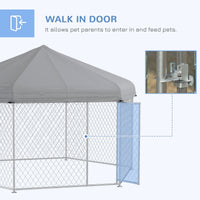 HKM-7568317 Large Dog Kennel with Waterproof Canopy and Lockable Door for Outdoor Use