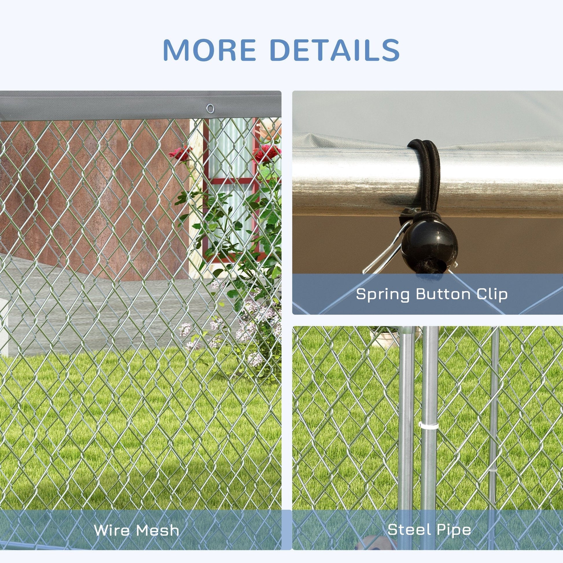 HKM-7568317 Large Dog Kennel with Waterproof Canopy and Lockable Door for Outdoor Use