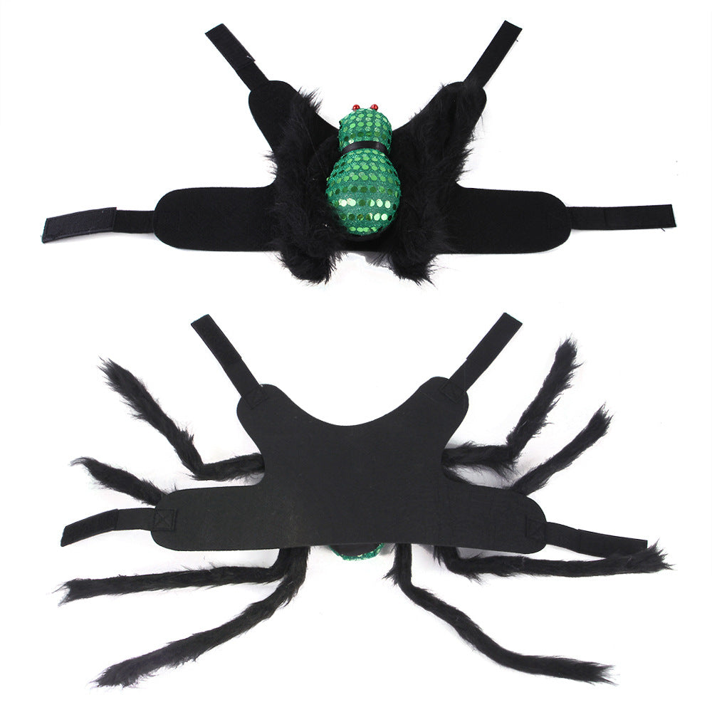 HKM-7568829 Sequined Spider Costume for Small Dogs and Cats in Red, Purple, and Green