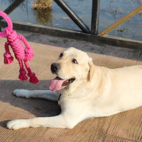 HKM-7569469 Interactive Knot Dog Toy - Hemp Rope & TPR Chewable, 45x30x4.6cm