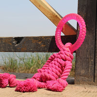 HKM-7569469 Interactive Knot Dog Toy - Hemp Rope & TPR Chewable, 45x30x4.6cm