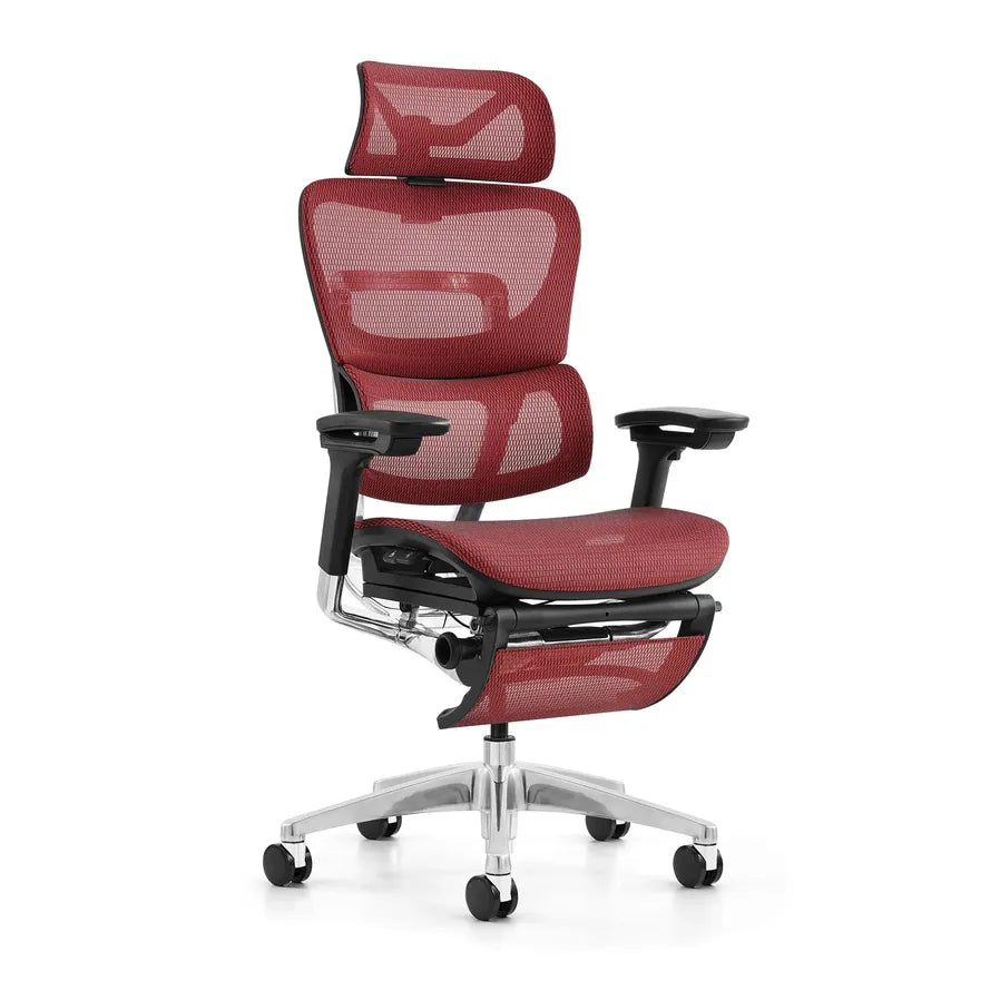 HKM-757011 Ergonomic High Back Mesh Office Chair with Adjustable Footrest and Supportive Design