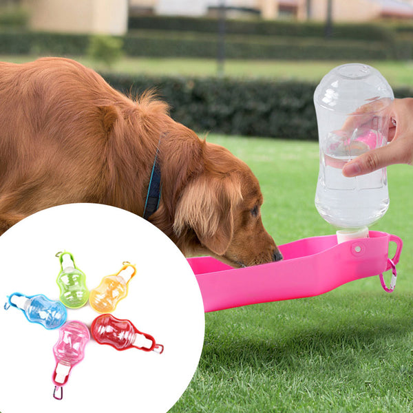 HKM-7570493 Portable Pet Water Dispenser - Lightweight, Leak-Proof, Eco-Friendly Plastic, with Metal Hook for Easy Carrying