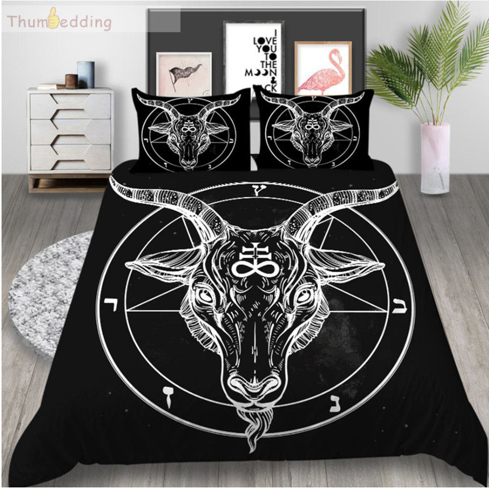 HKM-757075 Personalized 3D Digital Printed Horse Bedding - Polyester Fiber Quilt Cover Set