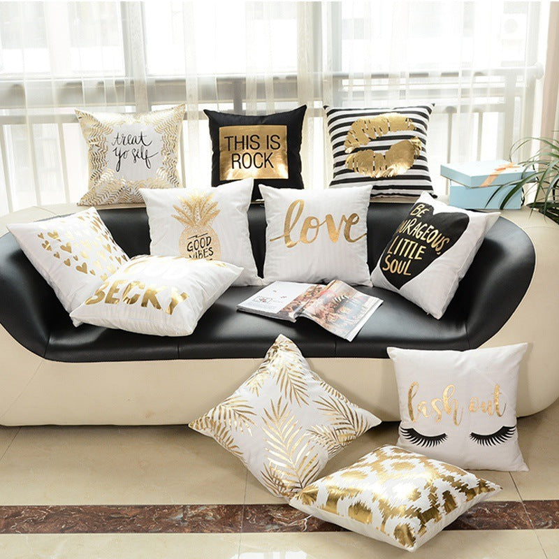 HKM-757203 Geometric Abstract Plush Pillow Case - Modern Minimalist Design, 45x45cm