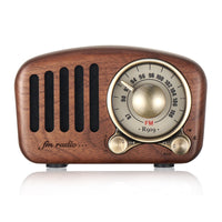 HKM-757395 Retro Wooden Bluetooth Mini Speaker - Wireless Design, 5W Output, 1100mAh Battery, USB Interface, 10m Range