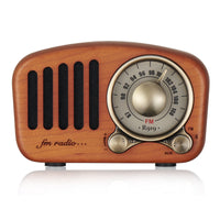 HKM-757395 Retro Wooden Bluetooth Mini Speaker - Wireless Design, 5W Output, 1100mAh Battery, USB Interface, 10m Range