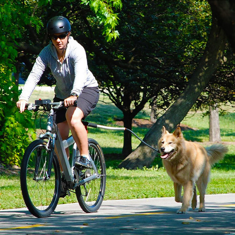 HKM-7574205 Hands-Free Stainless Steel Dog Bike Leash with Adjustable Length for Comfortable Walking and Bicycling