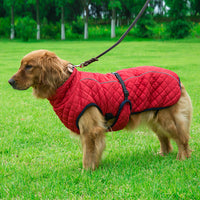 HKM-7574845 Adjustable Cotton Jacket for Pets in Red and Navy Blue