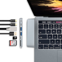 HKM-757587 8-in-1 USB 3.0 Card Reader Hub for MacBook Pro (2015-2018) with Dual USB-C, 5K Resolution, and PD 3.0 Charging