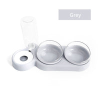 HKM-7576381 Double Bowl Automatic Pet Feeder with Water Dispenser - Rounded Design for Dogs and Cats in Multiple Colors