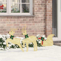 HKM-757715 Warm LED Reindeer Decoration - 3-Piece Set for Indoor and Outdoor Use