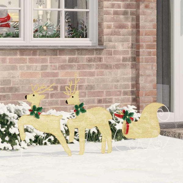 HKM-757715 Warm LED Reindeer Decoration - 3-Piece Set for Indoor and Outdoor Use