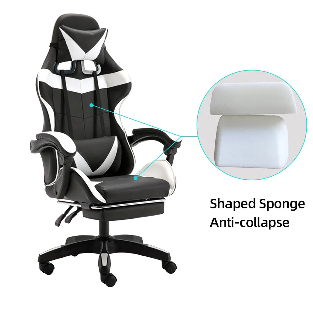 HKM-757779 Adjustable Gaming Chair in PU Leather with Nylon Base - Pink Racing Style Design