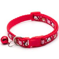 HKM-7578173 Cartoon Print Cat Collar with Bell - Adjustable 19-32cm, Lightweight, Multi-Color Options